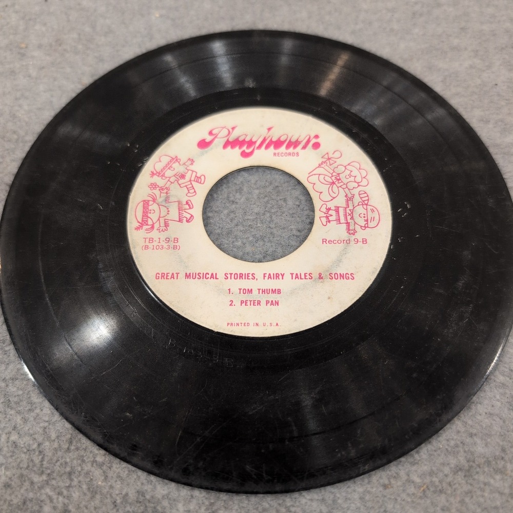 Playhour Records Great Musical Stories Pied Piper Peter Pan 45 RPM TB-1-9 - Picture 4 of 4
